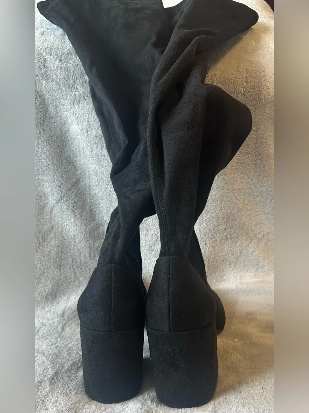 Bar III Black Suede Over-the-Knee Block Heel Boots